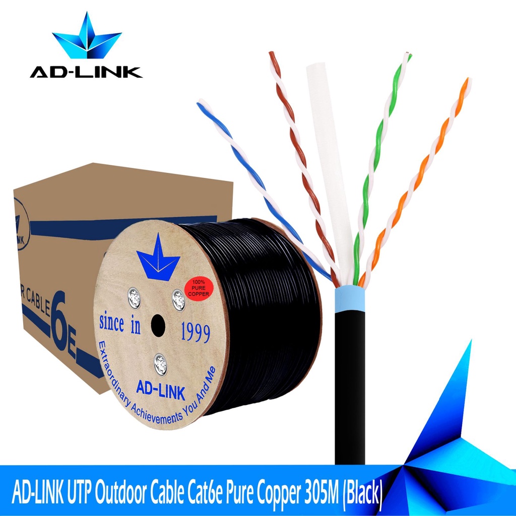 AD-LINK 305m CAT6e UTP Cable Outdoor Pure Copper | Shopee Philippines