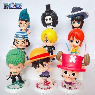 9pcs set One Piece Action Figure Luffy Zoro Chopper Robin boy's kid's Birthday Gifts Collectible