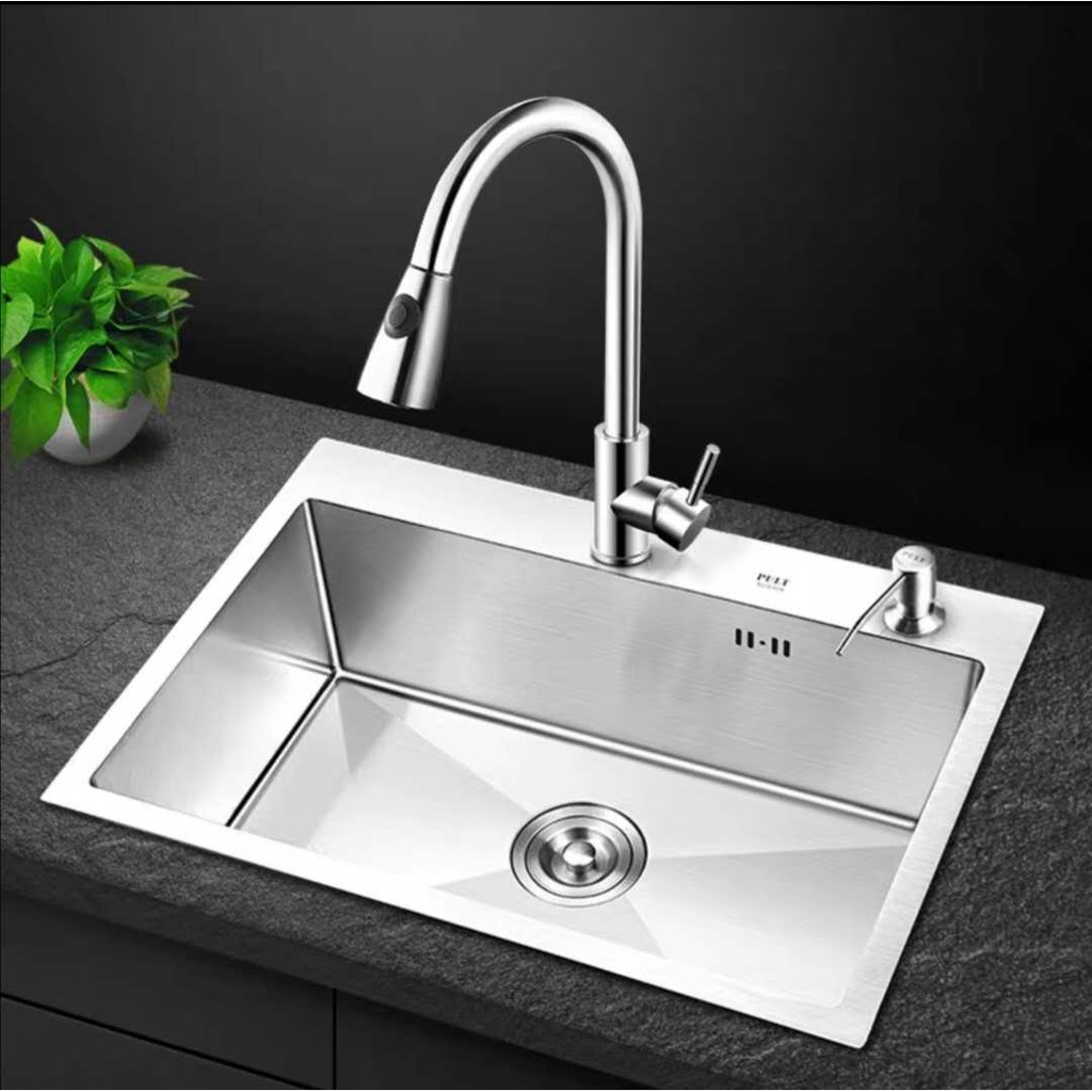 Sus304 Stainless Steel Handmade Kitchen Sink Shopee Philippines