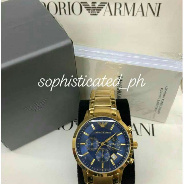 emporio armani gold watch mens
