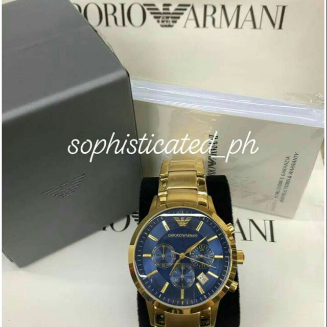 gold emporio armani watch mens