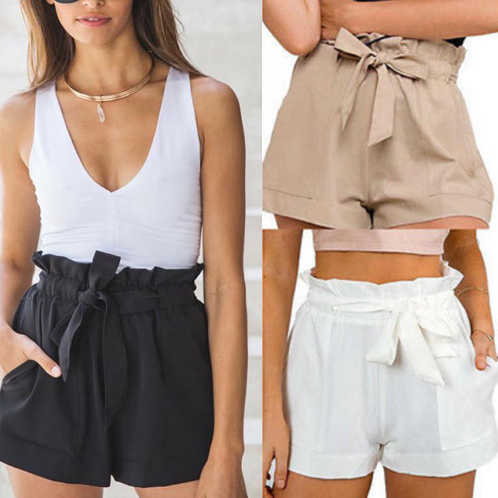 high waisted shorts with bow