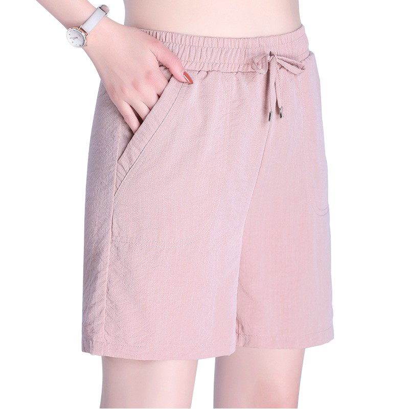 Summer Shorts Women Cotton Linen Shorts Trousers Female Women's Elastic ...