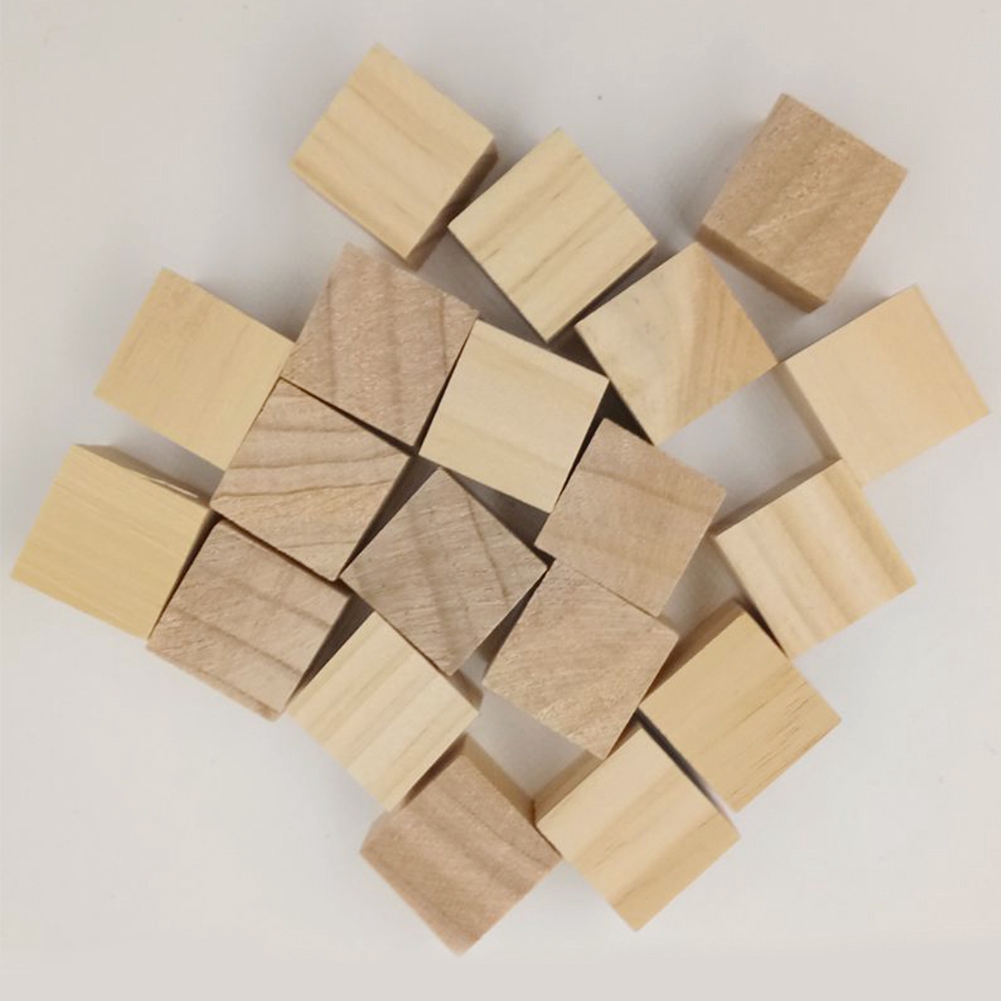 300pcs Natural Wooden Building Blocks Toy Cubes Set Pine Wood Puzzle Eco Toy