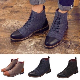 mens casual lace up boots