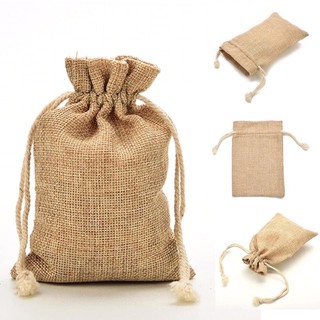 Jute Bag with drawstring Burlap linen drawstring for Jewelry, coffee, gifts and wedding organizer
