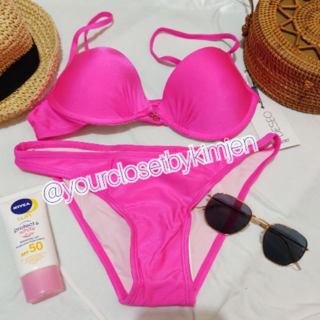 hot pink 2 piece bathing suits