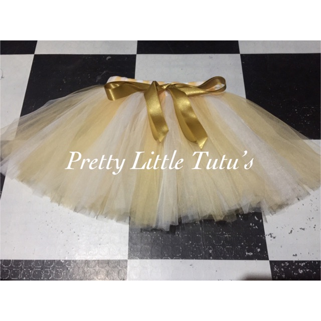 White/Gold Tutu Skirt Combination 