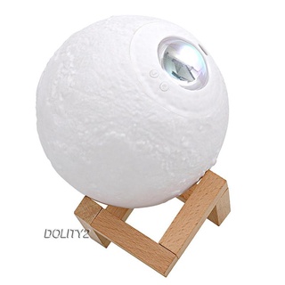 ☺[DOLITY2] Projection Lamp Three-Color Nightlight LED Moonlight with Wooden Stand