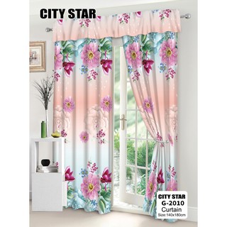 Colorful Flower Print Window Curtain 140*180 Home Decoration Green Plants Field Style #9