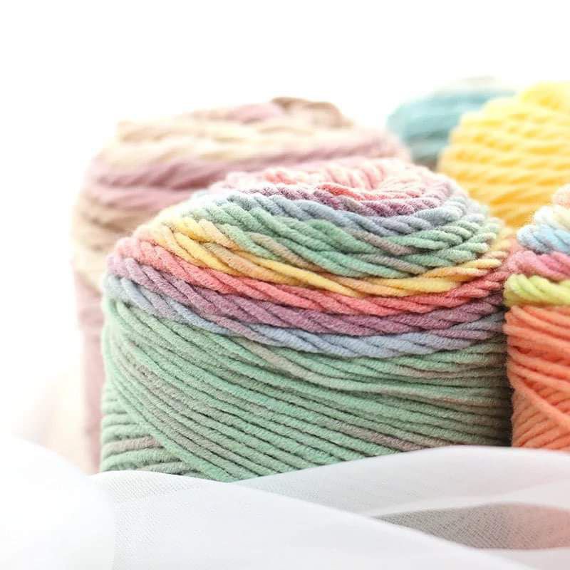 rainbow cotton/wool yarn crochet knitting 100grams part 1 Shopee