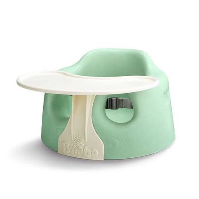 purple bumbo seat with tray