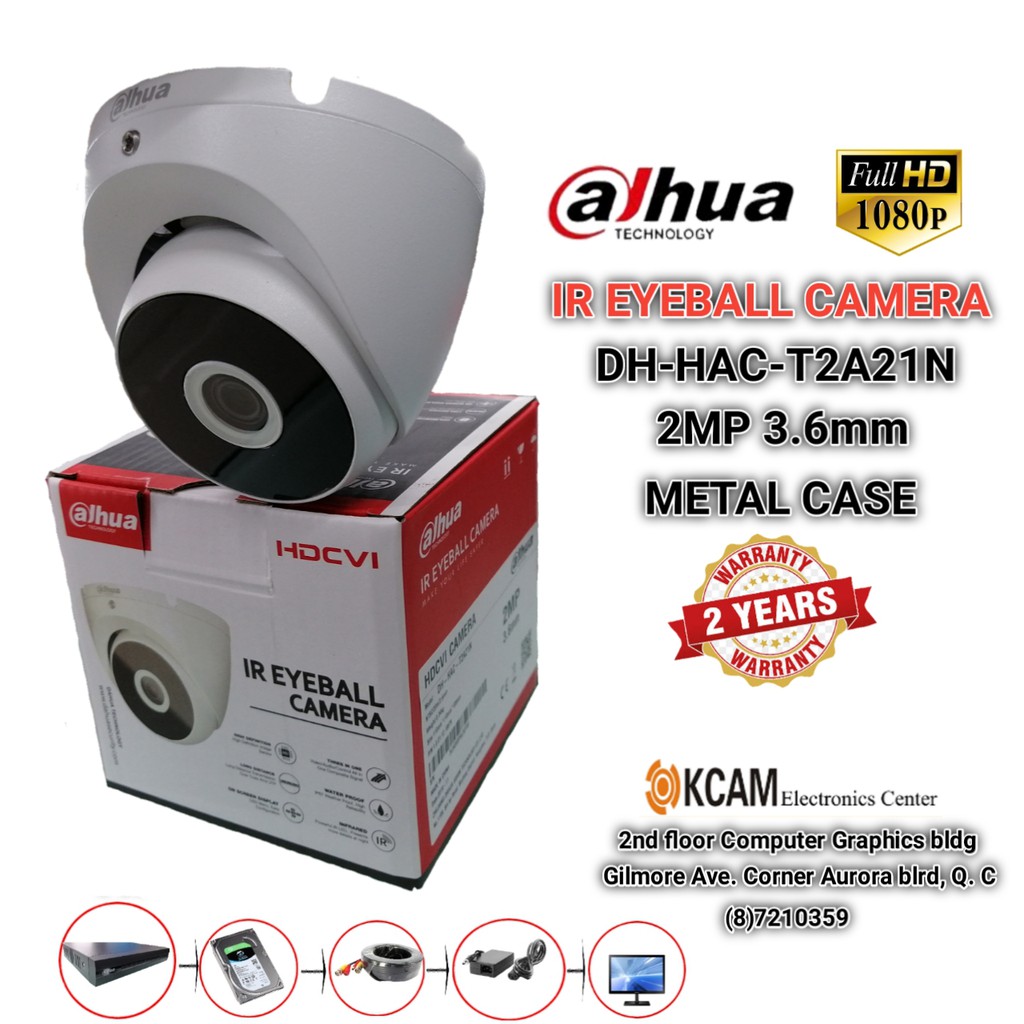 DAHUAINDOOR/DOME CAMERA 2MP(1080P) METAL CASET2A21 Shopee Philippines