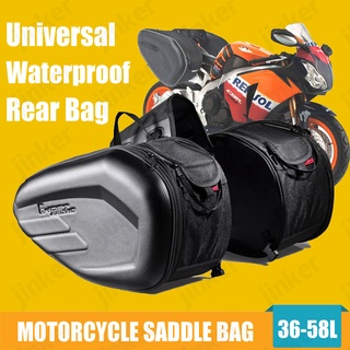 Hlyjoon Universal Motorcycle Side Saddle Bag Back Pouch Storage Tail Bags Fit for Motorbike Universal 