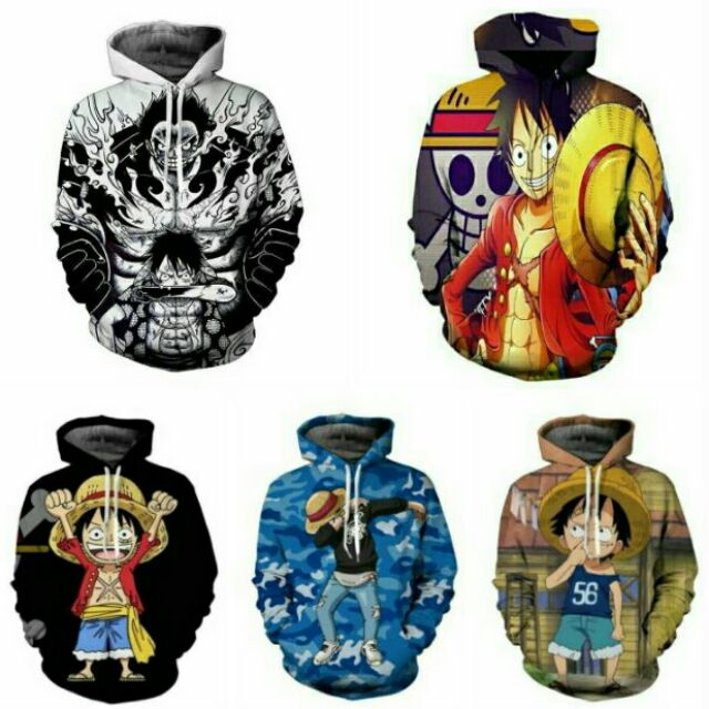 One Piece 3d Print Hooded Jacket Shopee Philippines