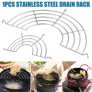 1PC Stainless Steel Semicircle Heat Insulation Steam Rack Drain Oil Filter Rack Kitchen Gadgets 16-32cm