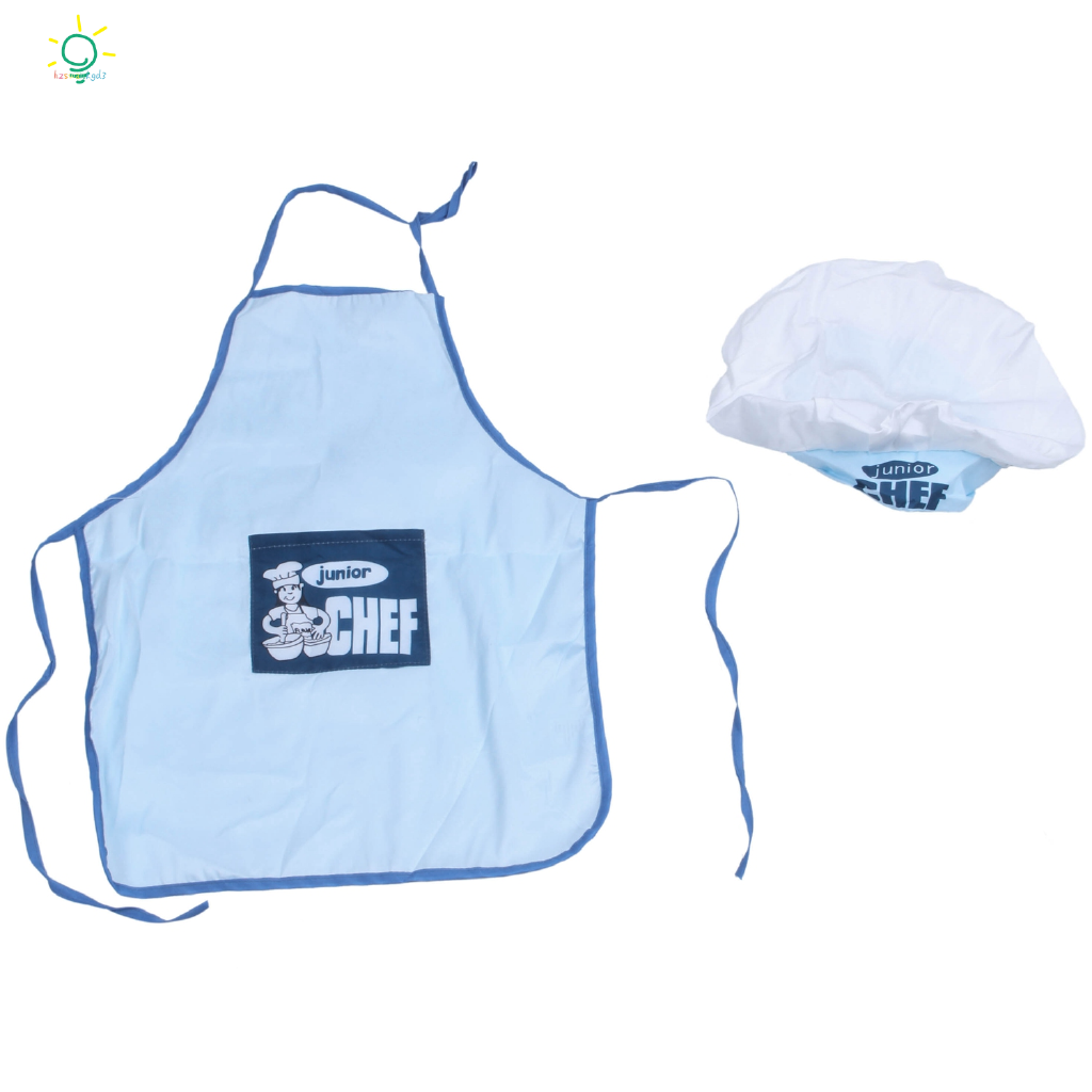 Childs Kids Chef Hat Apron Cooking Baking Boy Girl Chefs Junior Gift Blue Shopee Philippines - chef apron roblox