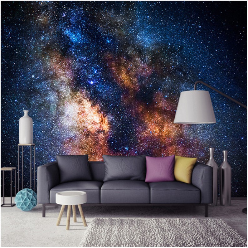 3d Beautiful Galaxy Stars Background Wall Painting Living Room Wallpaper