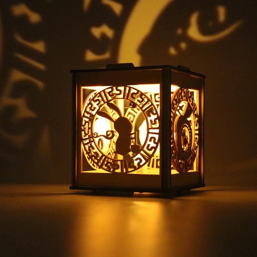 Hb Wood Diy Rabbit Chinese Knot Lantern Easter Festival Home Hang