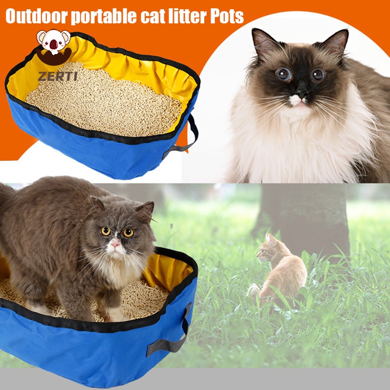 Zerti Portable Outdoor Cats Litter Box Foldable Travel Cats Litter Pan