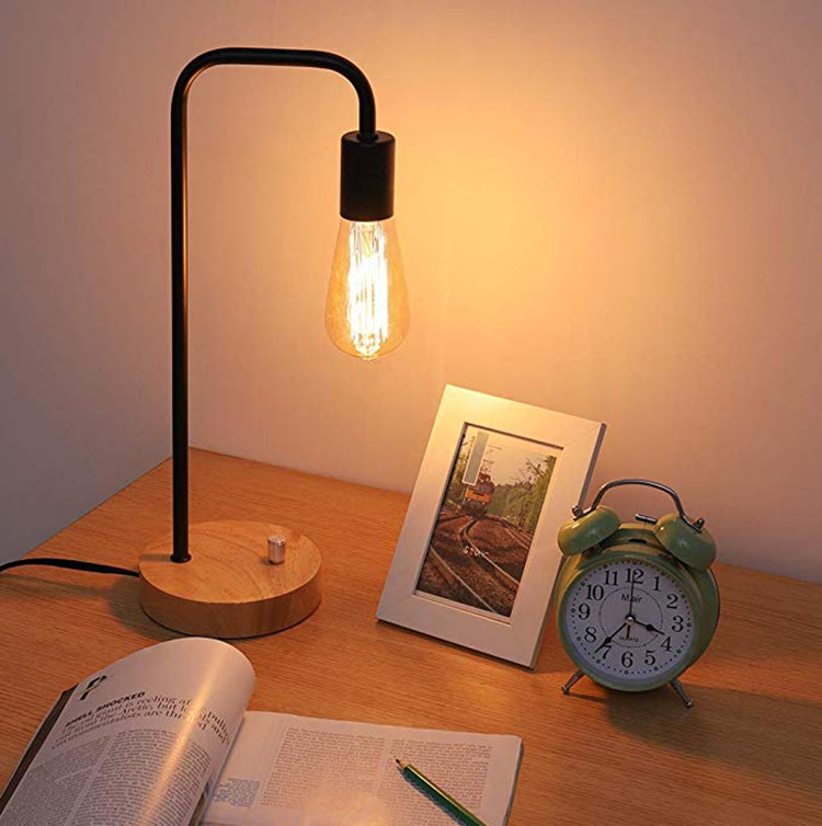 Edison Desk Lamp Dimmable Study Table, Edison Light Bulb Desk Lamp