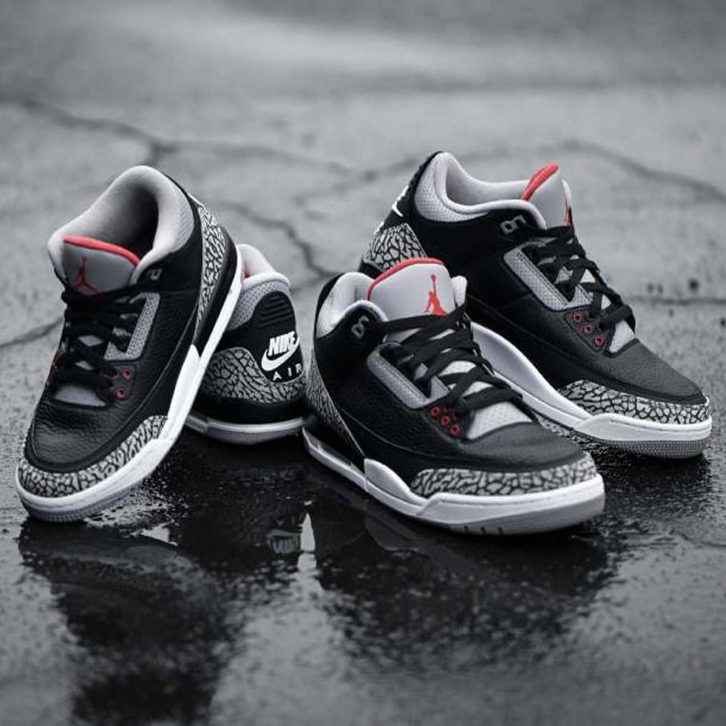 nike air jordan retro 3 black cement