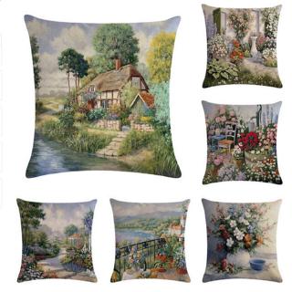 2pcs City Scenery Art Cushion Cover Decorative Pillow Slipcovers