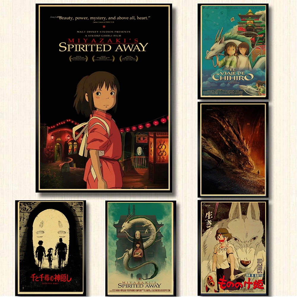 Spirited Away Hayao Miyazaki Movie Posters Kraft Japanese Anime Anime  Children's Room Decorative Paintings Poster Wall Stickers AliExpress |  Spirited Away Movie Poster Japanese Hayao Miyazaki Anime Decorative  Painting 42 X 30