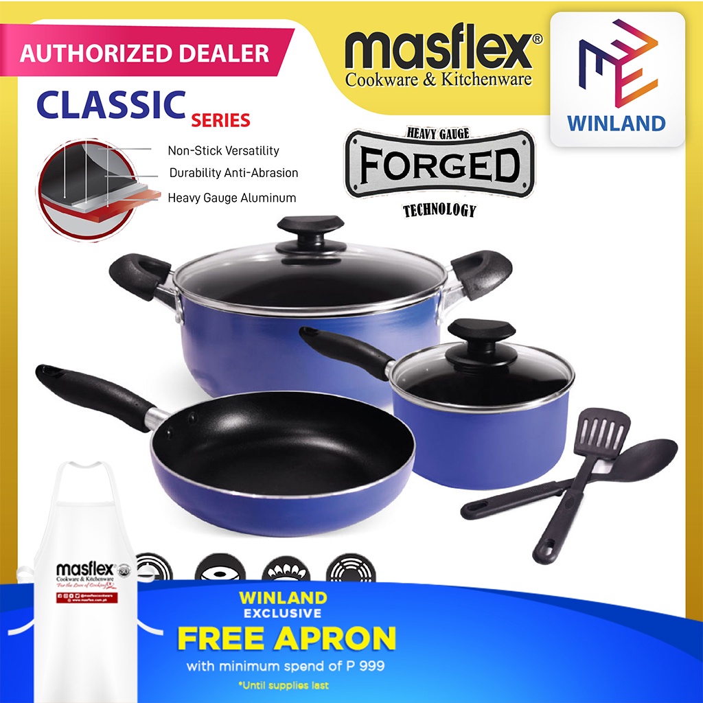 Masflex Original 7 Pieces NonStick Induction Cookware Set Fry Pan