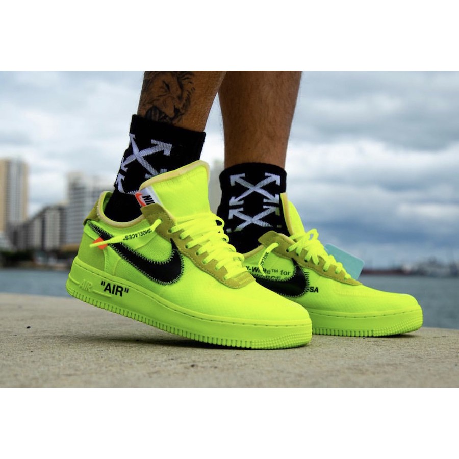 nike air force 1 off white neon green