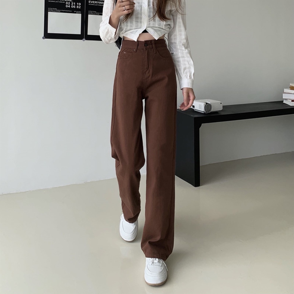 1-KHE 2022 New Retro Wide Leg Jeans Women's Loose High Waisted Baggy ...