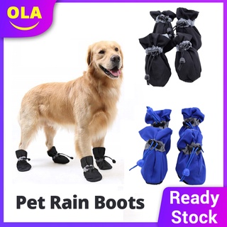 OLA 4Pcs/Set Pet Soft Sole Rain Boots Non-Slip Waterproof Pet Shoes Dog Shoes Pet Accessories