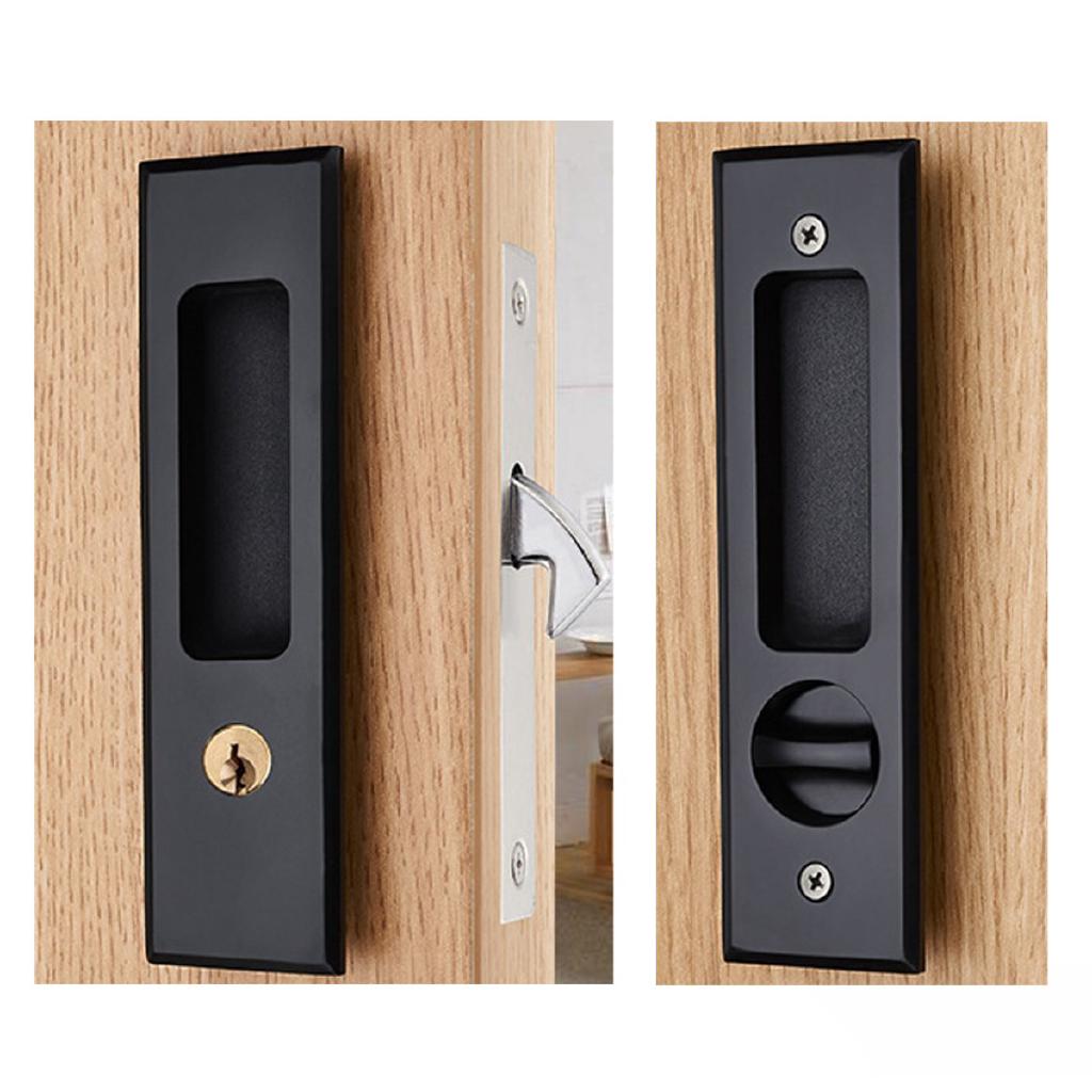 Matte Black Flush Handle Finger Pull for Sliding Barn Door Hardware