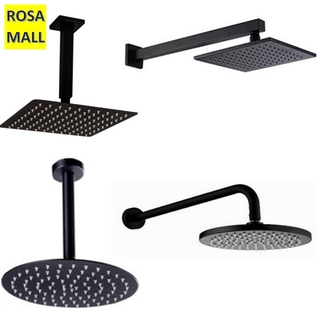 Details about   Black Shower Head 8/10/12Inch Stainless Steel Bathroom Ultrathin 2 Mm Rainfall 