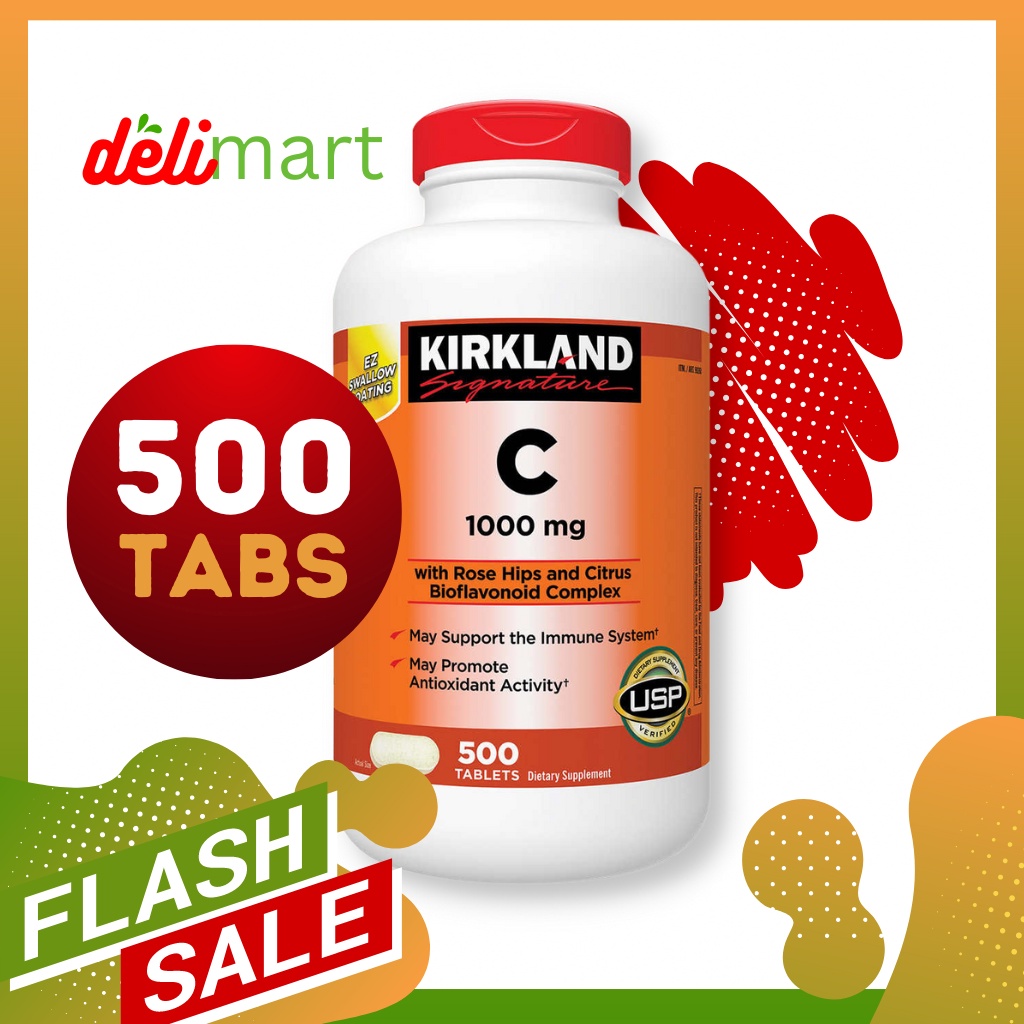 Kirkland Signature Vitamin C Ascorbic Acid with Rosehips 1000mg 500