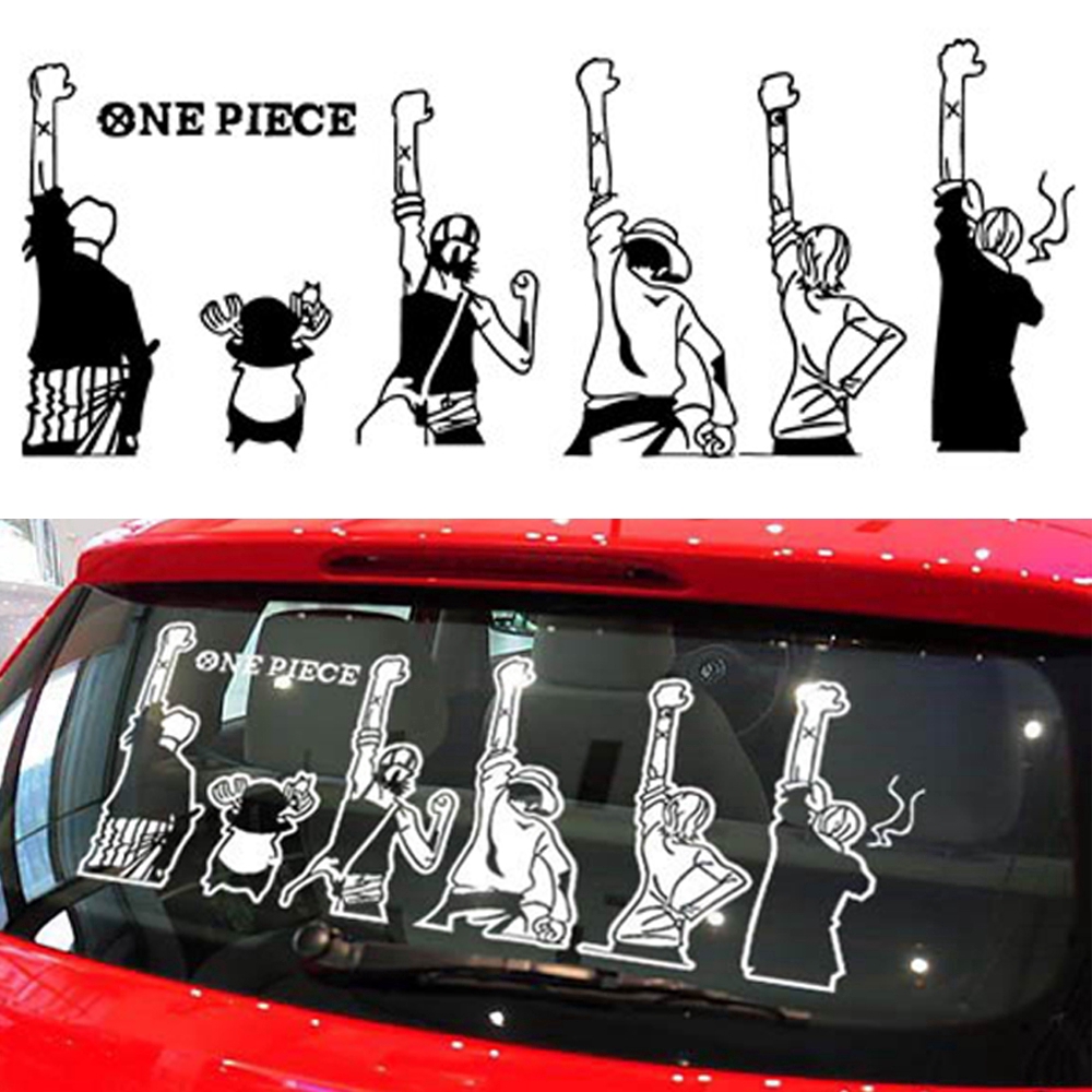 58x23cm One Piece Luffy Zoro Car Sticker Say Goodbay Car Decals Car