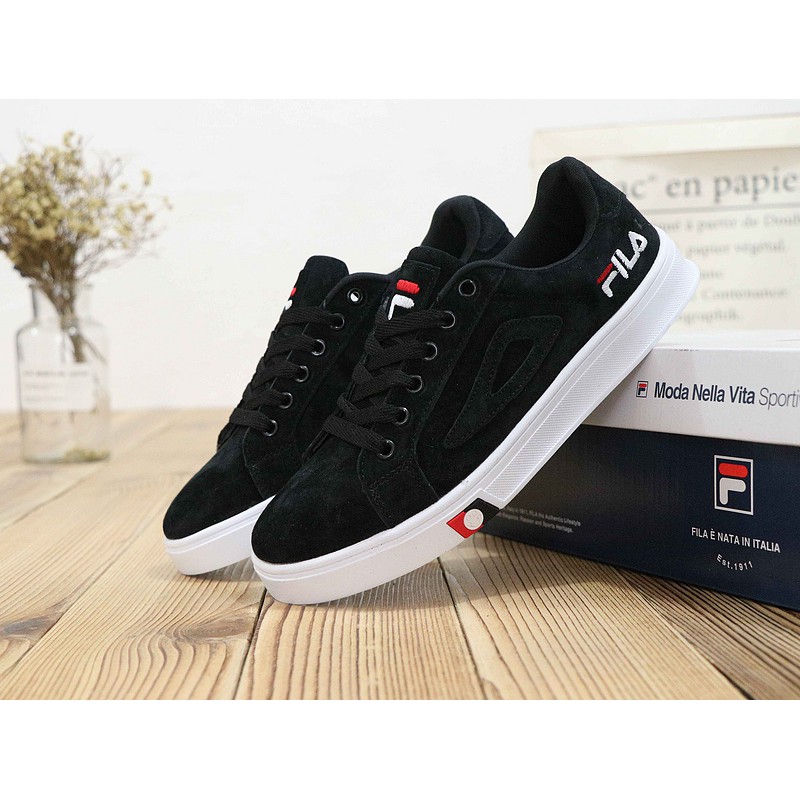 fila black leather sneakers