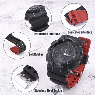For Casio G-SHOCK GA-100 110 GD-100/110/120 G-8900 GLS-100 Matte Double Color Resin Sport Strap Replacement Watch Band #3