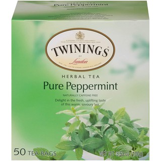Twinings, Herbal Tea, Pure Peppermint, Caffeine Free, 50 Tea Bags, 3.53 oz (100 g)