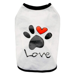 Vest Small Pet Shirt Cat Dog Clothes Summer Puppy Kitty  Paw Print Heart Love T-shirt For Dog #5