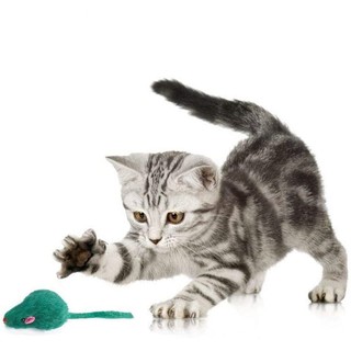 Doge.Flocking Mouse Funny Cat Toys Rubber Vinyl Mouse Pet Cat Cat Realistic Sound Toys