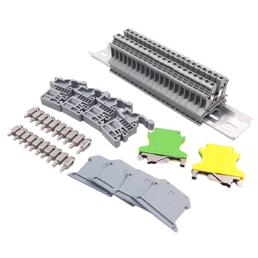 Din Rail Terminal Blocks Kit Uk2.5N 8 Inch Aluminum Rail LKJ Shopee