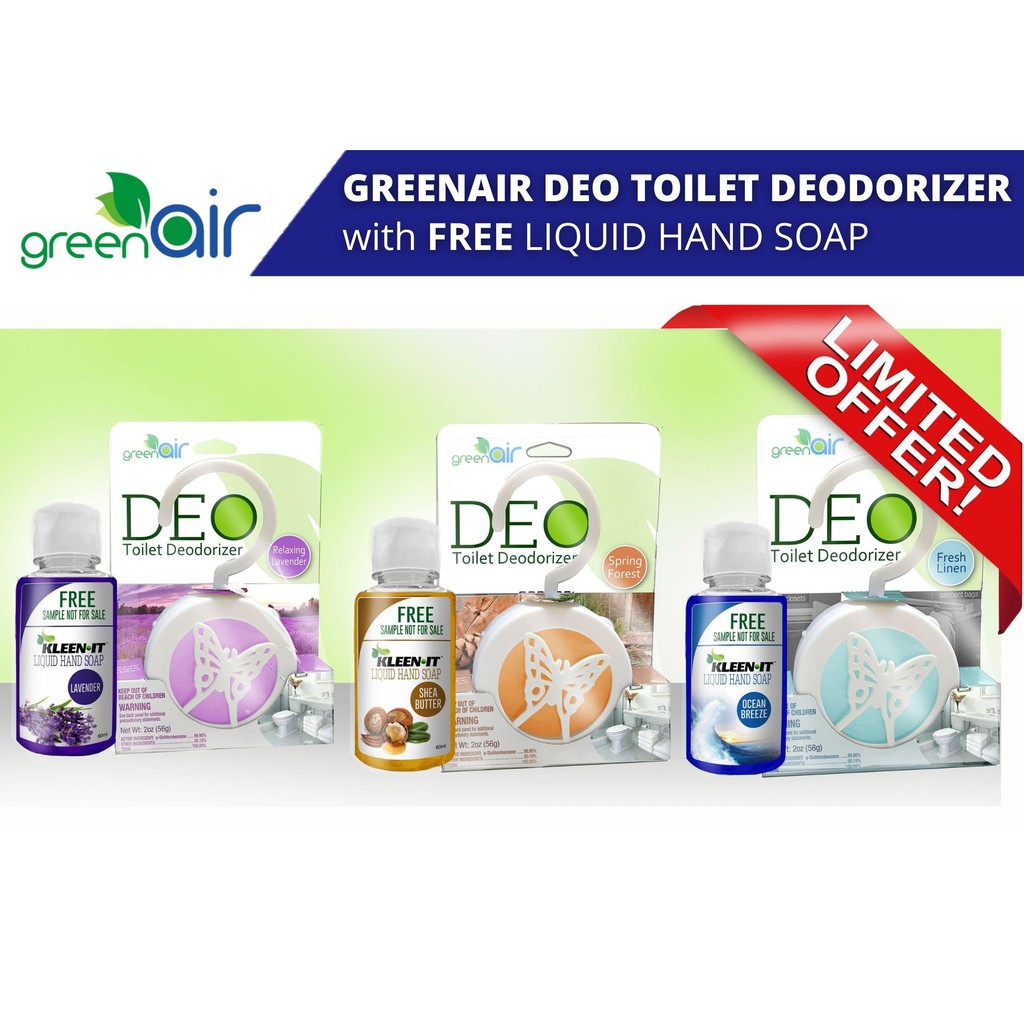 Greenair Deo Toilet Deodorizer w/ FREE KleenIt Liquid Hand Soap 60ml