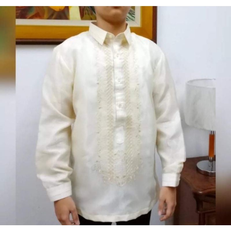 Barong Tagalog organza fabric with linning (assorted design) | Shopee ...