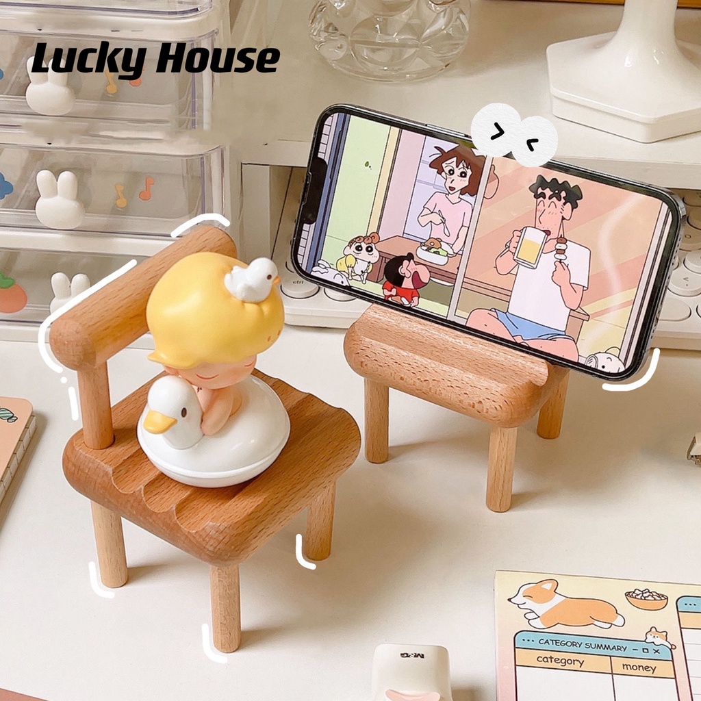 Mobile Phone Holder Solid Wood Chair Desktop Cartoon Floor Beech Mini   9aa527b0d87351fe453150df9a1286f7