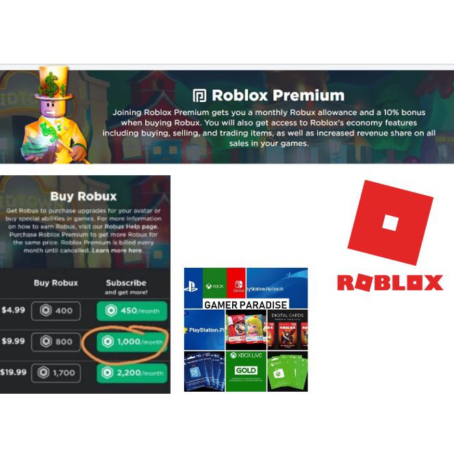Robux 1000 Or 2600 Roblox Premium Card Cod Shopee Philippines - how much is 1000 robux in philippines