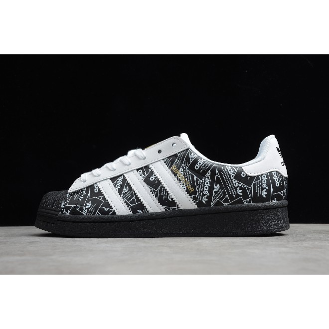 adidas superstar black white original