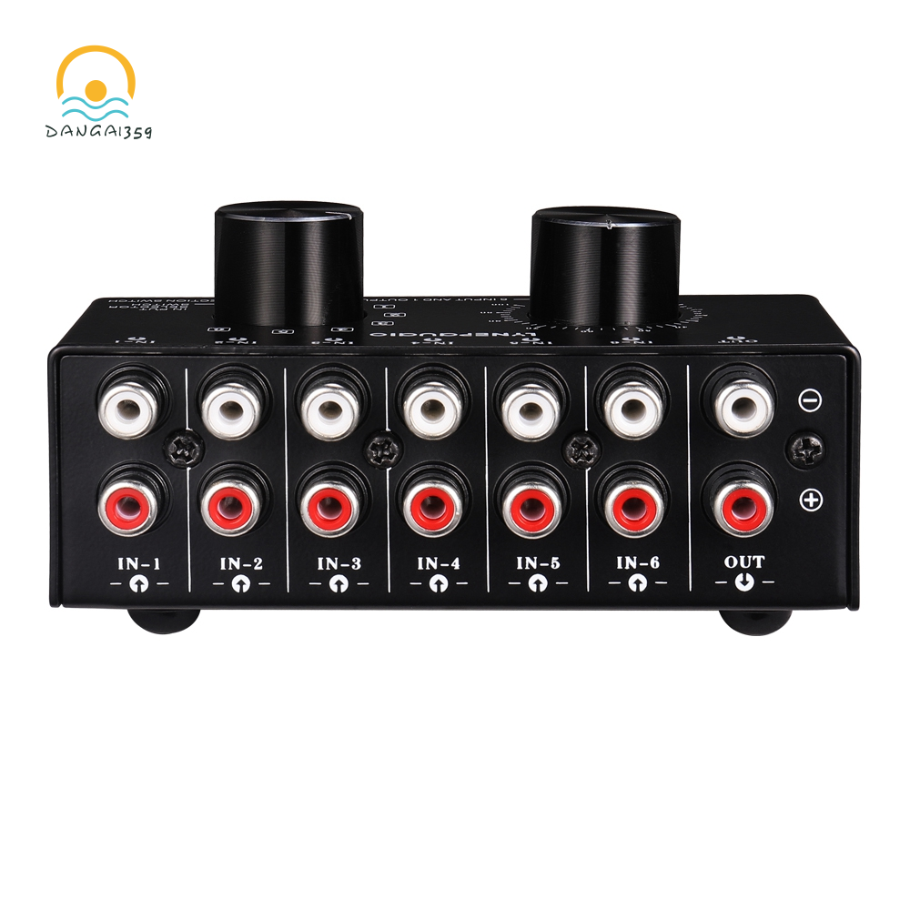 6 Input 1 Output Switcher Audio Source Selection Switcher RCA Audio