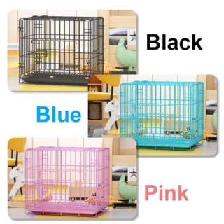 High Quality Pet Cages Dog Cat Foldable Double door with Poop Tray - free dog leash
