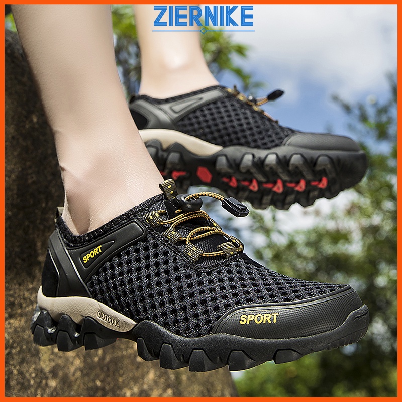 Men Hiking Shoes Outdoor Sports Non-slip Breathable mesh climbing cloth ...